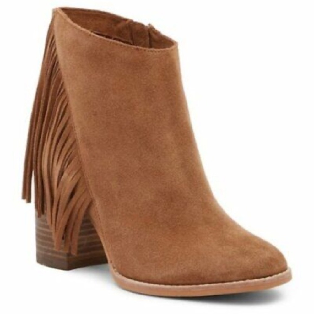 Leather/Suede Fringe Booties